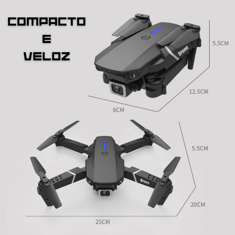 Drone Profissional Wifi com Controle Remoto Adaptável/Zangão - Armazem JS