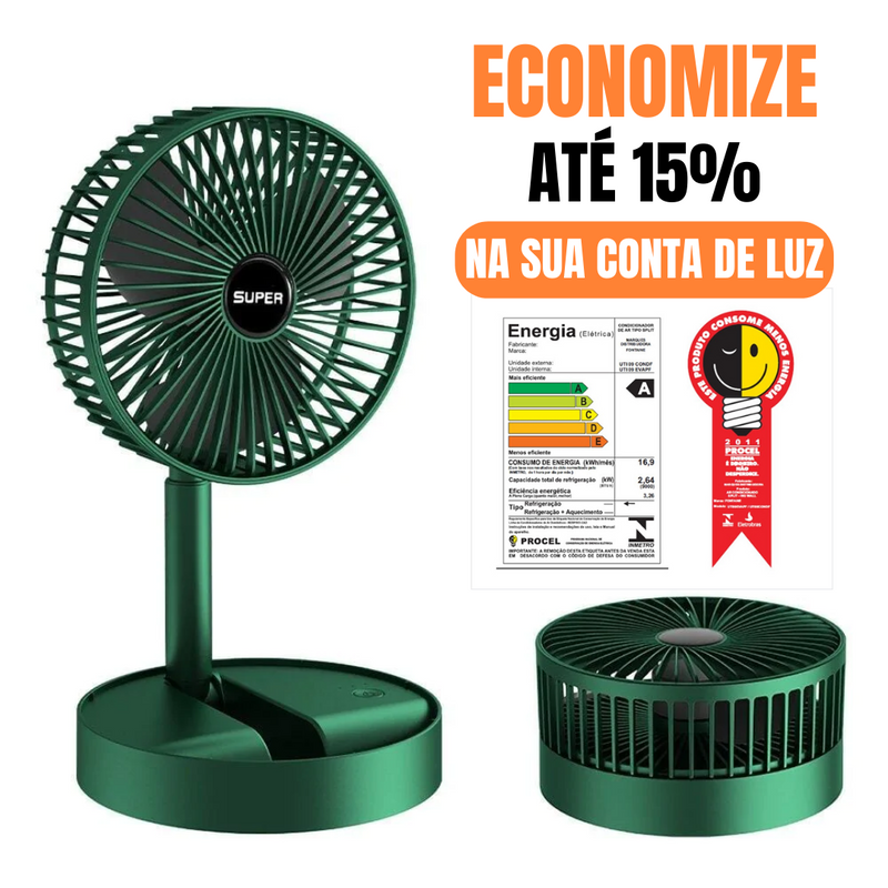 Ventilador Portátil Silencioso Inteligente Com Controle Remoto - Armazem JS