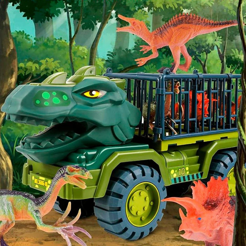 Carrinho Dinossauro Rex + Brinde (12 Dinossauros) - Armazem JS